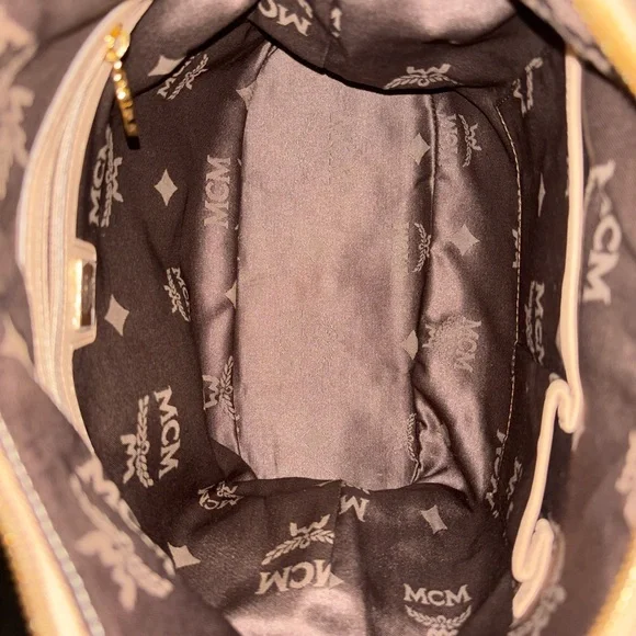 MCM Beige and black Logo Shoulder Bag - Picture 10 of 13